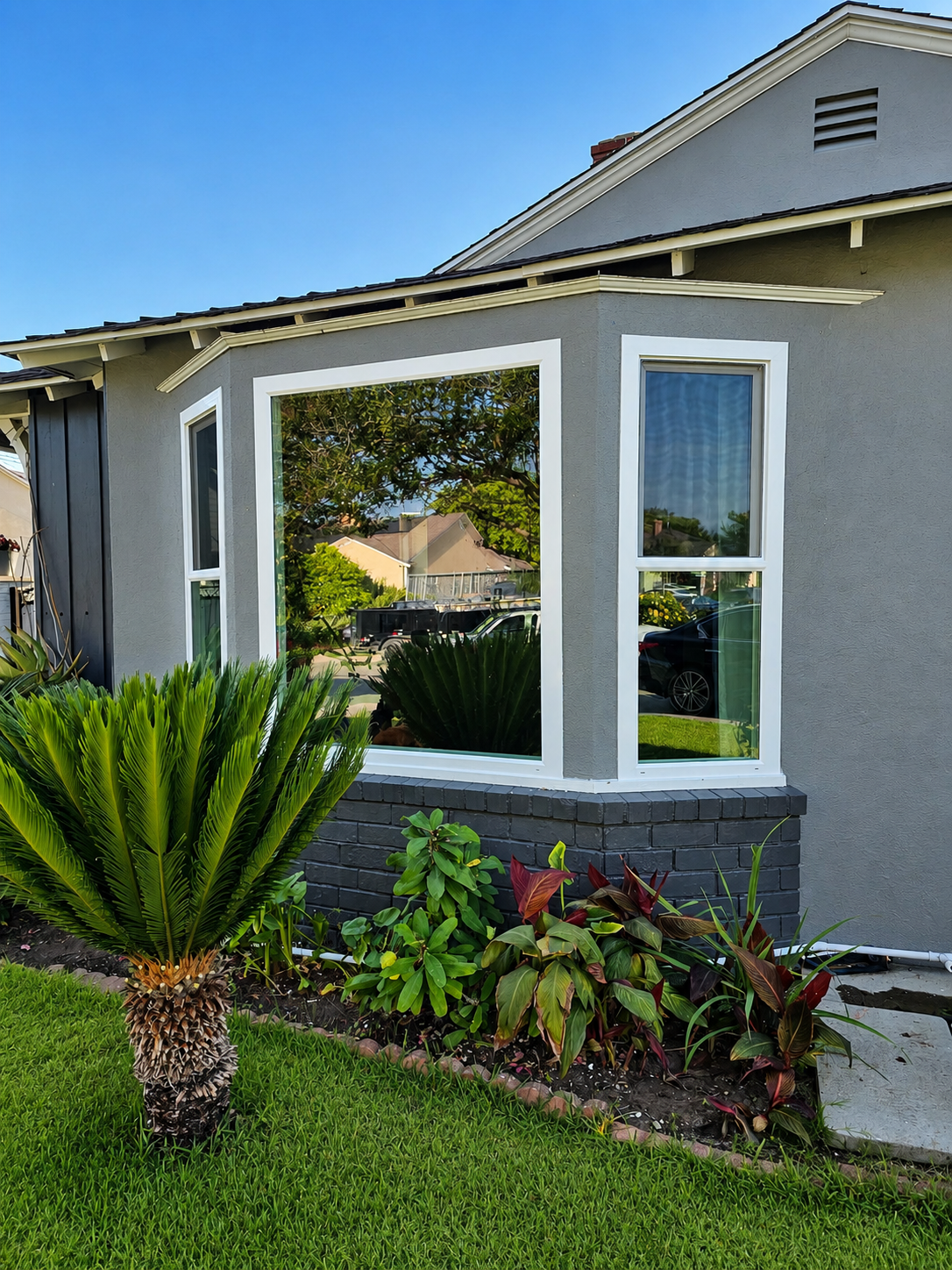 New white bay window installation on a California home by Bright Future Homes